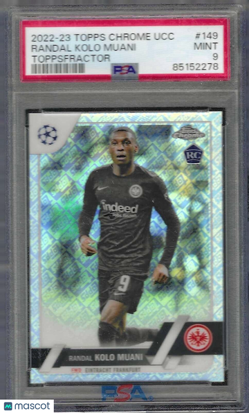 2022-23 Topps Chrome UEFA Club Competitions Randal Kolo Muani #149 Toppsfractor PSA 10