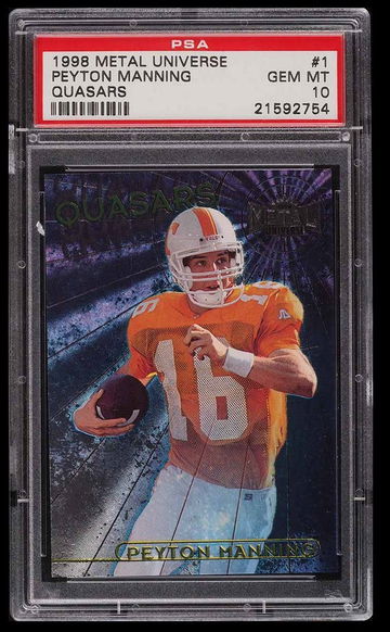 1998 Metal Universe Quasars Peyton Manning ROOKIE #1 PSA 10 GEM MINT 