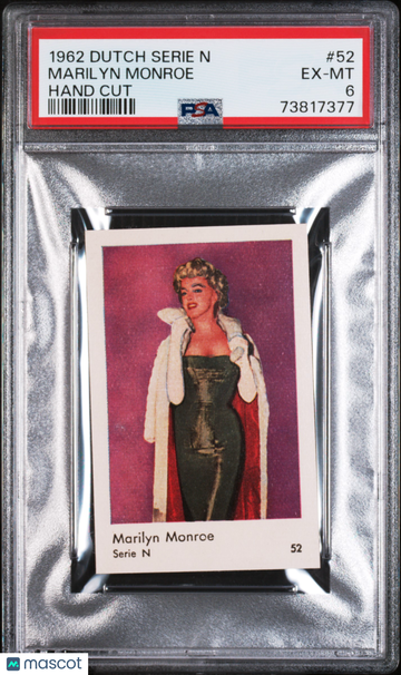 1962 Dutch Serie N Marilyn Monroe #52 Hand Cut PSA 6