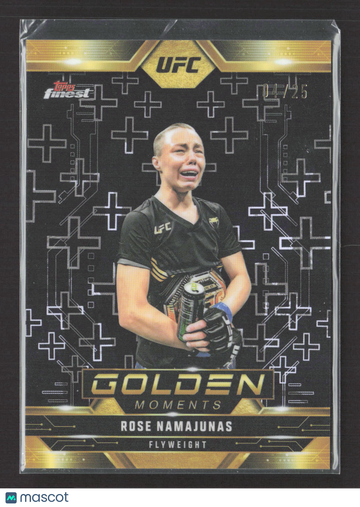 2025 Topps Finest UFC Golden Moments Rose Namajunas #GM-10 Black /25