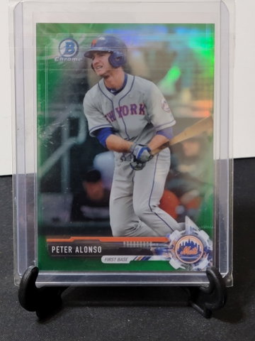 2017 bowman chrome rookie prospects green refractor Peter Alonso rare /99