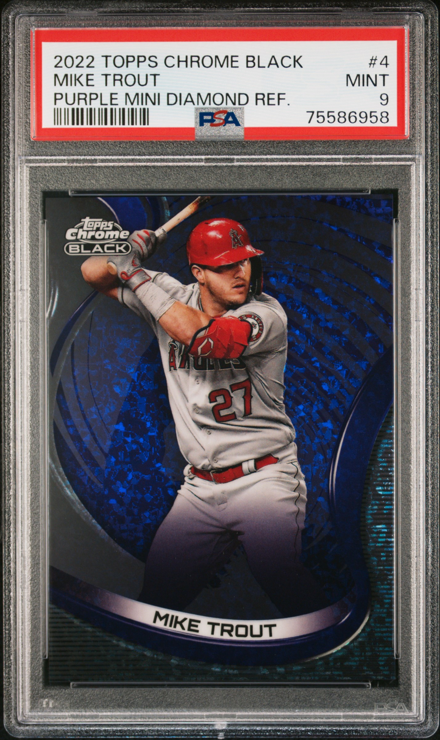 2022 Topps Chrome Black  Mike Trout #4  PSA 9