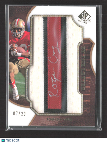 2008 Upper Deck SP Authentic By The Letter Roger Craig #BL-RC /20 By The Letter Manufactured Patch