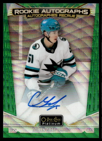 2024 Upper Deck O-Pee-Chee Platinum R-CG Collin Graf Rookie Autographs Emerald Rookie /10 Sharks