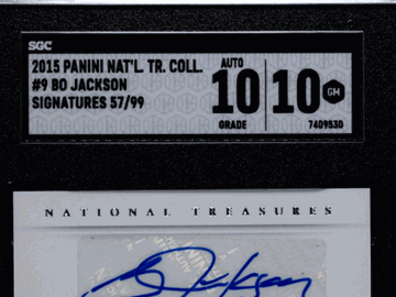 2015 Panini National Treasures Collegiate Bo Jackson #9 Sigs. SGC 10 Auto 10