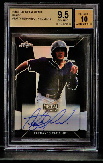 2018 Leaf Metal Draft Black Autograph /15 Fernando Tatis Jr. BGS 9.5 w 10 Auto Pop 3