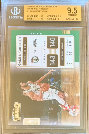2021-22 Panini Contenders Game Night Ticket #18 Jayson Tatum  Graded BGS 9.5 Gem