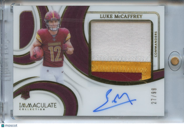 2024 Luke Mccaffrey Patch Rookie Panini Authentic