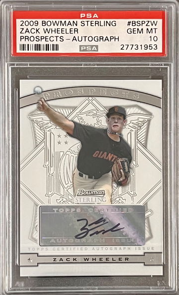 2009 Bowman Sterling Prospects Auto Zack Wheeler PSA 10