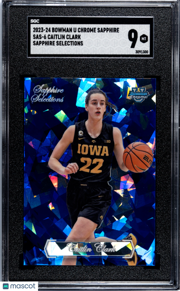 2023-24 Bowman U Chrome Sapphire Caitlin Clark #SAS-6 Short Print SGC 9