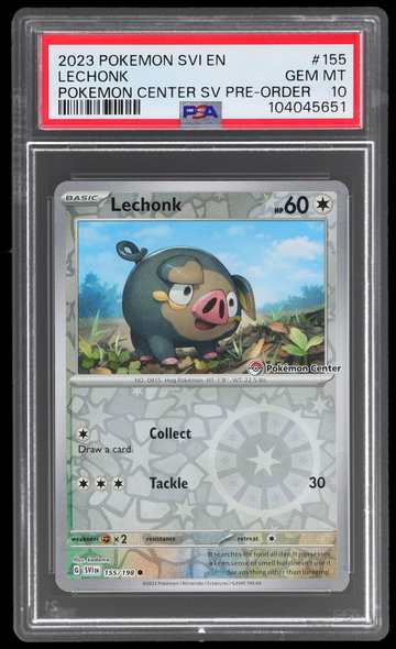 2023 Pokemon Scarlet And Violet Promo Lechonk Pokemon Center Pre Order PSA 10