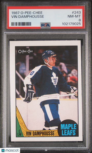 1987-88 O-Pee-Chee Vin Damphousse #243 Rookie PSA 8