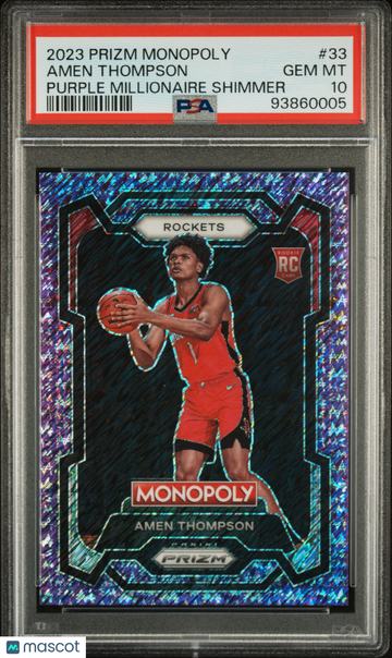 2023 Panini Prizm Monopoly Amen Thompson #33 Purple Millionaire Shimmer PSA 10