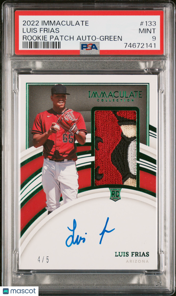 2022 Panini Immaculate Collection Luis Frias #133 Patch Autograph Green /5 PSA 9