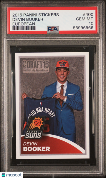 2015 Panini Stickers Devin Booker #400 European Sticker Parallel/Variety Rookie PSA 10