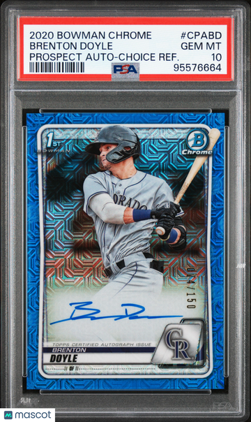 2020 Bowman Chrome Prospect Autographs Brenton Doyle #CPABD Choice Refractor /150 PSA 10