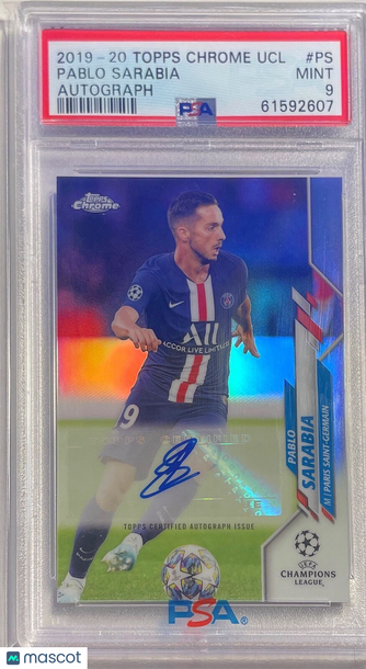 2019 Topps Chrome UEFA Champions League Autographs Pablo Sarabia #PS PSA 9