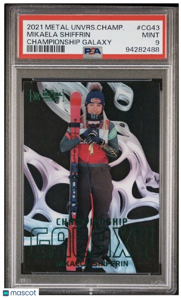 Metal Universe Champions Championship Galaxy 2021 Upper Deck Skyb Mikaela Shiffrin #CG-43 Championship Galaxy Rookie PSA