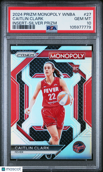 2024 Panini Prizm Monopoly WNBA Insert Caitlin Clark #27 Silver PSA 10