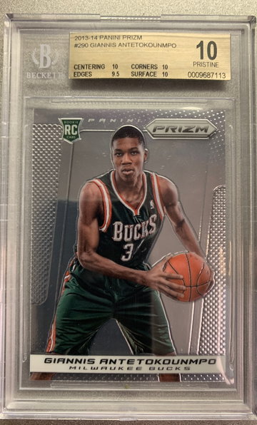 GIANNIS ANTETOKOUNMPO 2013 PRIZM RC #290 BGS 10 PRISTINE 