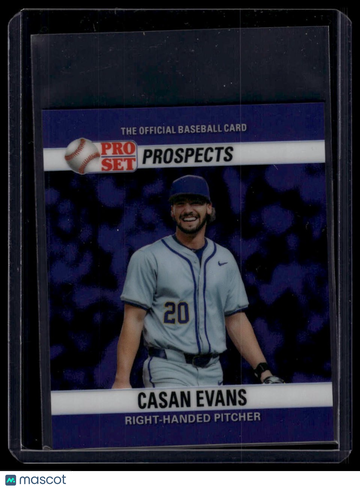 2026 Pro Set Metal - 1990 Pro Set Base Mini Prismatic Purple Casan Evans #90M-44 SN