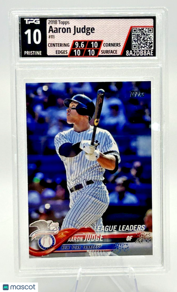 Graded 10 2018 Topps Aaron Judge #111 Base New York Yankees Baseball Card
