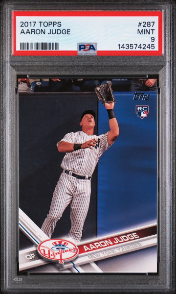 2017 Topps Catching Aaron Judge #287 PSA 9