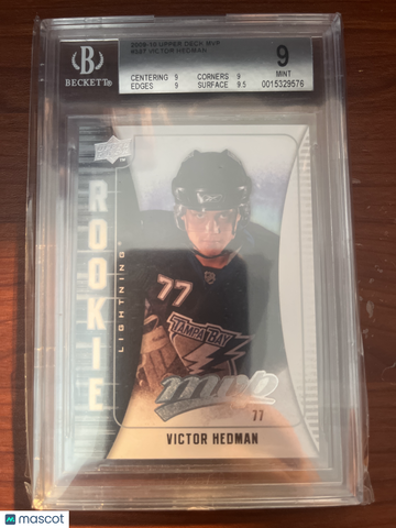2009-10 Upper Deck MVP Victor Hedman #387 Rookie BGS 9