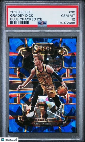 2023 Panini Select Gradey Dick #90 Blue Cracked Ice PSA 10