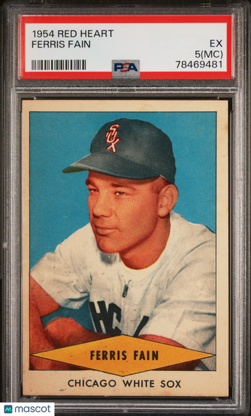 1954 Red Heart Ferris Fain MC PSA 5