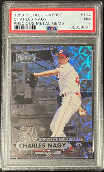 1998 Metal Universe Charles Nagy Precious Metal Gems PMG #104 /50 PSA 7