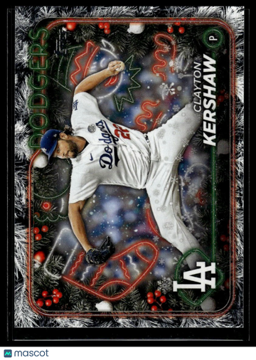 2024 Topps Holiday Clayton Kershaw #H92 Silver Glitter