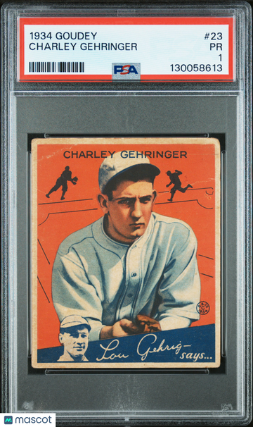 1934 Goudey Charley Gehringer #23 PSA 1
