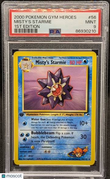 2000 Pokemon Gym Heroes Misty's Starmie #56 1st Edition PSA 9