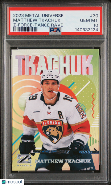 2023-24 Skybox Metal Universe Z-Force Matthew Tkachuk #30 Trance Rave /10 PSA 10
