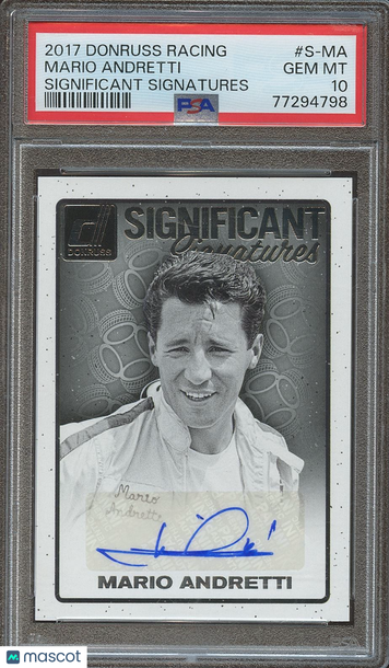 2017 Panini Donruss NASCAR Mario Andretti #S-MA Signatures PSA 10