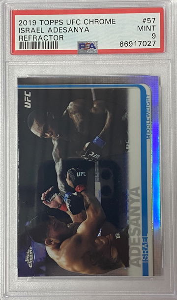 2019 TOPPS UFC CHROME REFRACTOR ISRAEL ADESANYA PSA 9