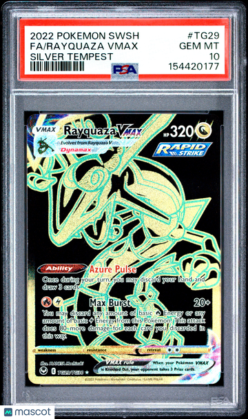 2022 Pokemon Sword & Shield Silver Tempest Rayquaza VMAX #TG29 PSA 10