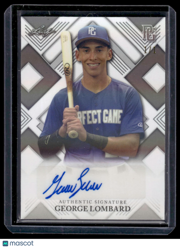 2022 Leaf Metal Perfect Game All-American Classic George Lombard #BA-GL1 Game Day Auto Blue SN,AU