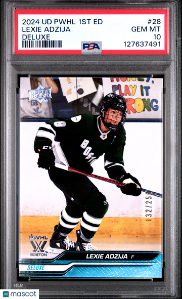 2024 Upper Deck Pwhl 1ST Edition Lexie Adzija #28 Deluxe /250 Rookie PSA 10