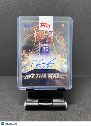 2025 Topps 3 Kevin Durant Hit The Mark Auto Blue /15 Basketball Card
