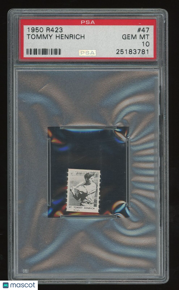 1950 Baseball Stars Strip Cards (R423) Tommy Henrich #47 PSA 10