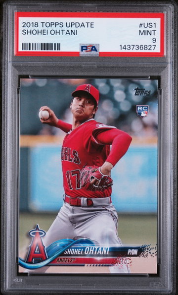 2018 Topps Update Pitching In Red Jersey Shohei Ohtani #US1 PSA 9