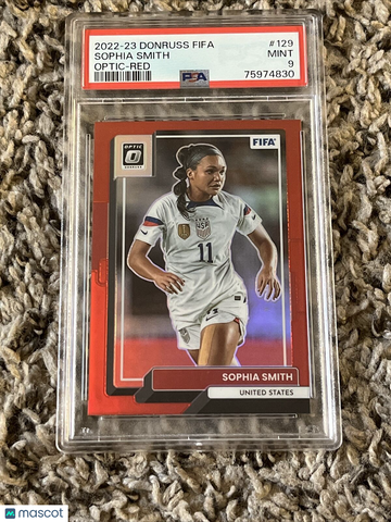 Sophia Smith  2022-23 Panini Donruss FIFA #129 Optic Red #133/165 PSA 9