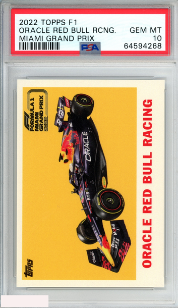 2022 TOPPS FORMULA 1 MIAMI GRAND PRIX ORACLE RED BULL RACING PSA 10 GEM MT