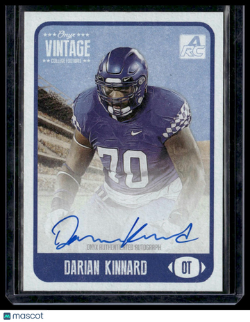 2021 Onyx Vintage College Football Darian Kinnard #CADK Blue Signatures AU
