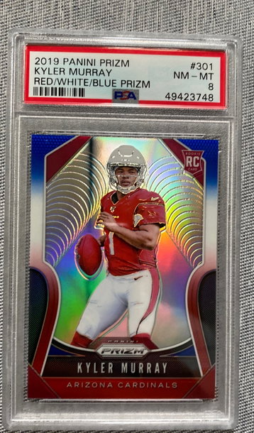 2019 Panini Prizm Red White Blue Refractor Rookie Kyler Murray PSA 8 #301