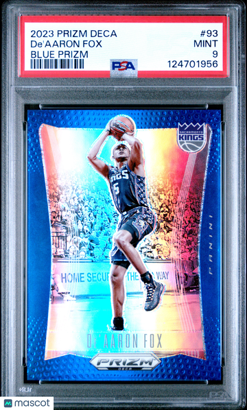 2023 Panini Prizm Deca De'aaron Fox #93 Blue PSA 9
