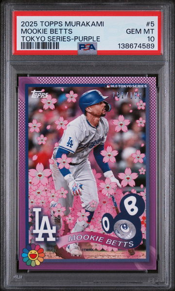 2025 Topps Takashi Murakami + MLB World Tour Tokyo Series Purple Mookie Betts #5 /199 PSA 10