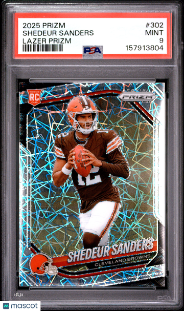 2025 Panini Prizm Shedeur Sanders Lazer #302 PSA 9